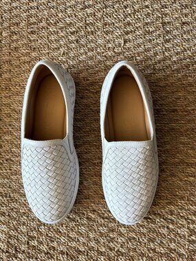 M. Gemi White Cerchio Woven Leather Shoe Size 37/US 7.5